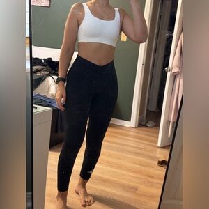 Women's Black High-Waisted Leggings and bra